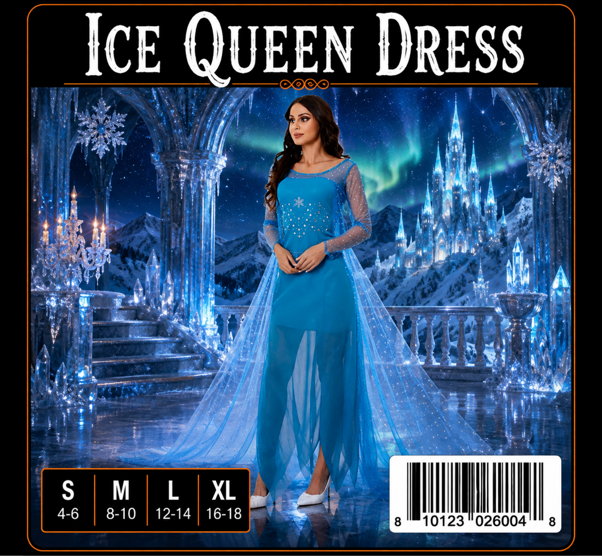 Women's Ice Queen Dress Costume at Midnight Halloween
