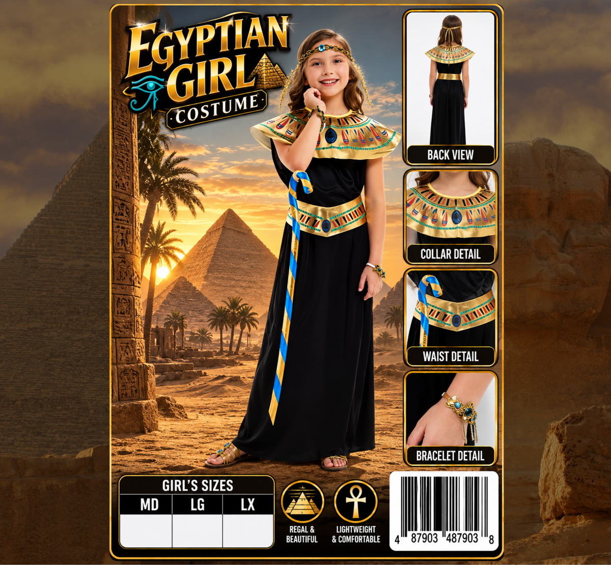 Girls' Egyptian Costume at Midnight Halloween