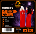 Women's Red Horror Costume at Midnight Halloween