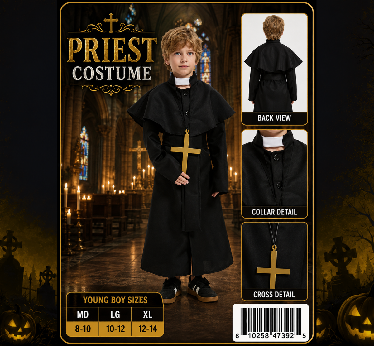 Boys' Priest Costume at Midnight Halloween