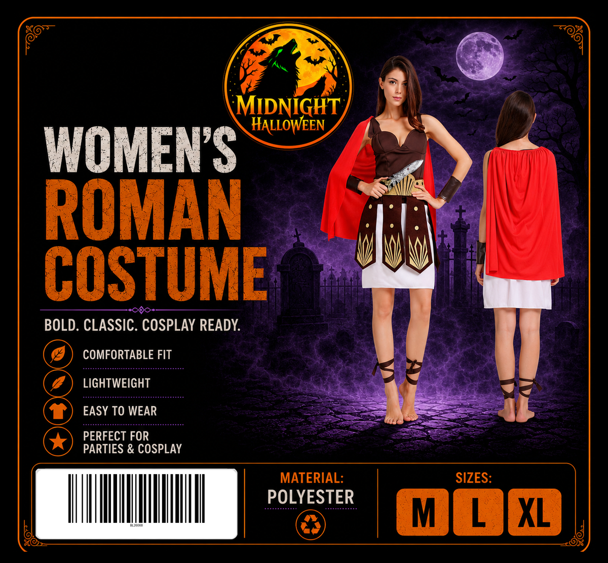 Women's Roman Costume at Midnight Halloween