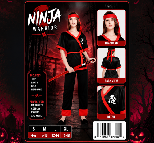 Adult Ninja Warrior Costume at Midnight Halloween