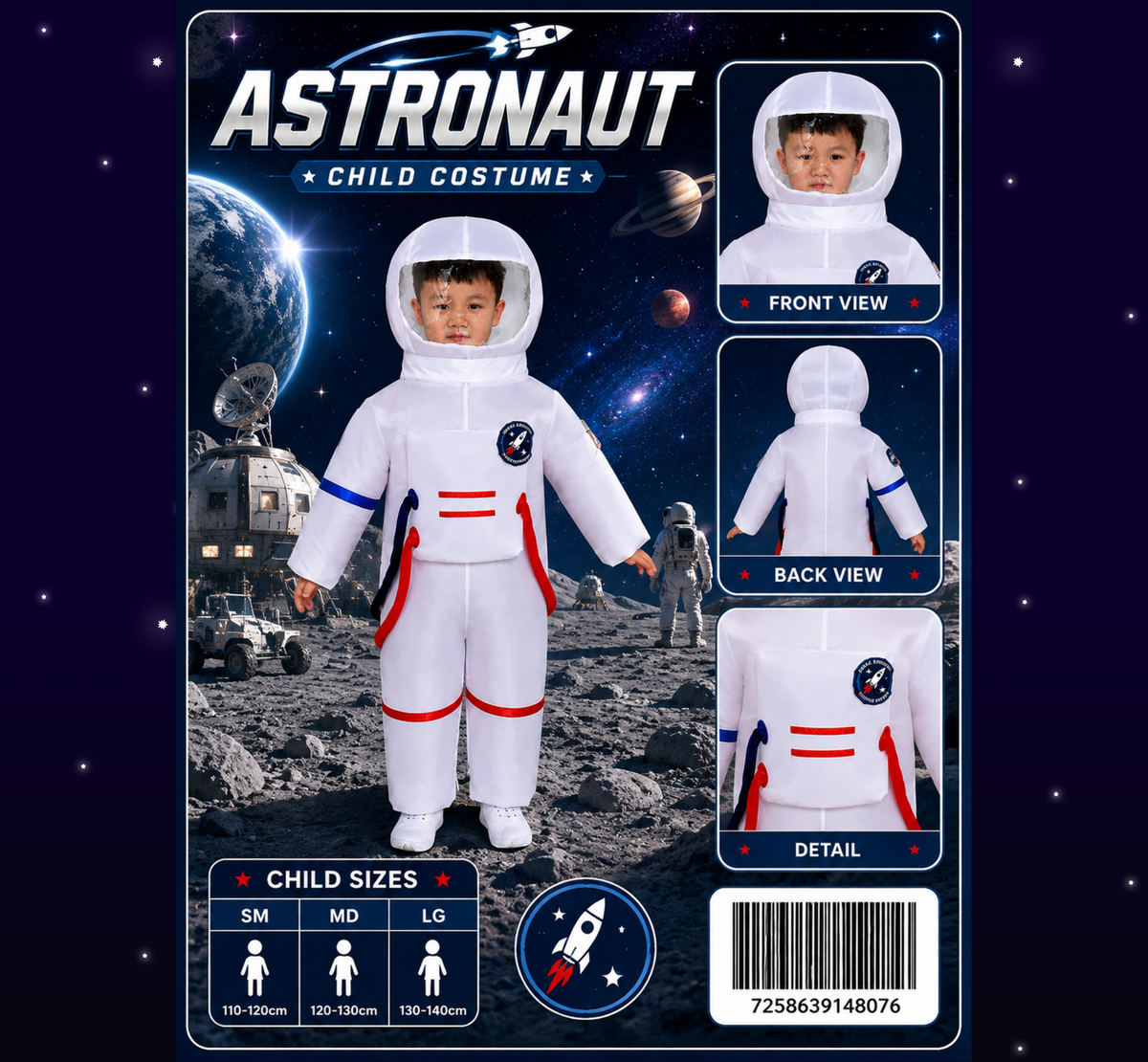 Kids' Astronaut Costume at Midnight Halloween