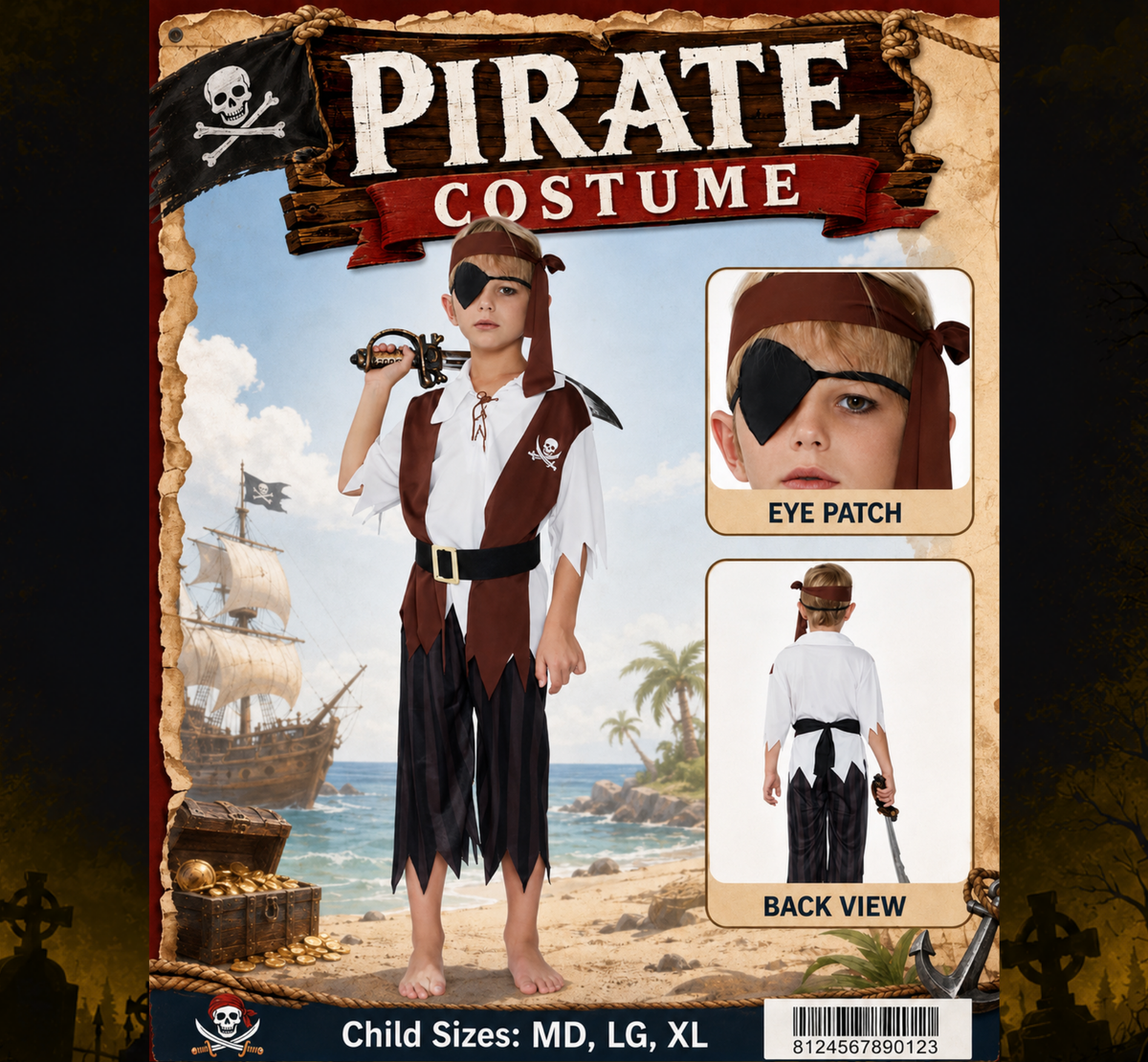 Kids' Pirate Costume at Midnight Halloween