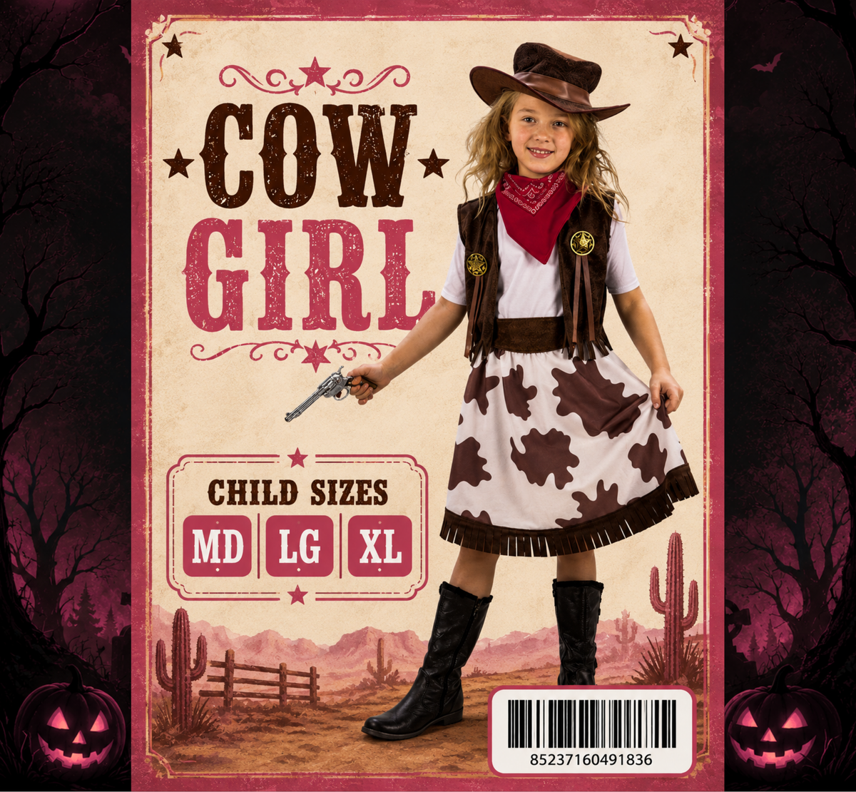 Girls' Cowgirl Costume at Midnight Halloween