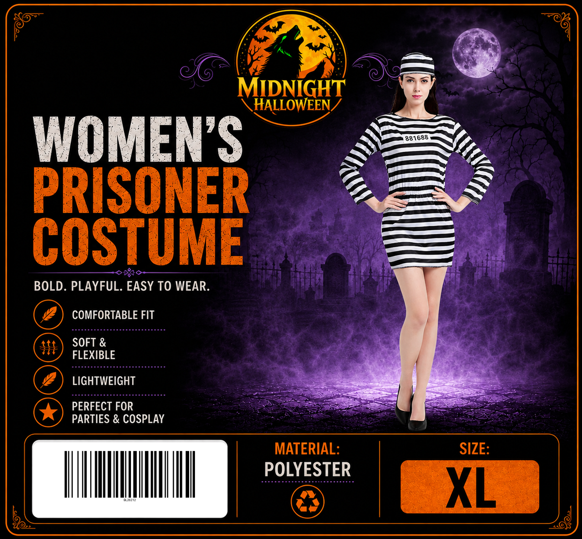 Women's Prisoner Costume at Midnight Halloween