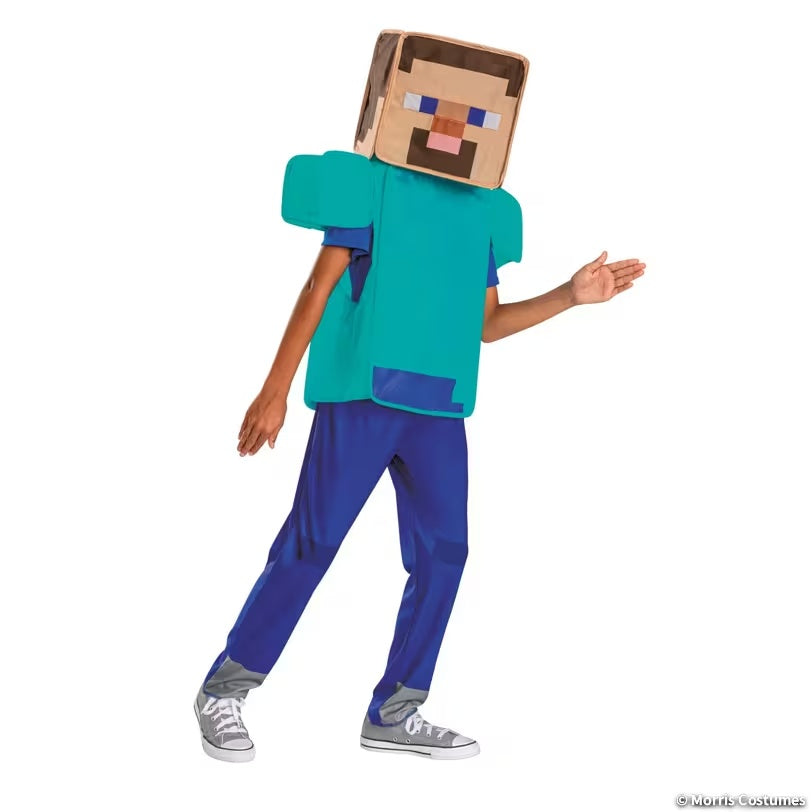 Kids' Minecraft Steve Pop-Out costume front view