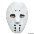 Adult White Plastic Hockey Costume Mask
