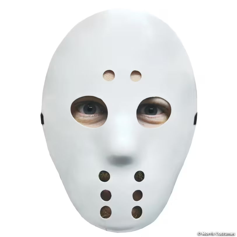 Adult White Plastic Hockey Costume Mask