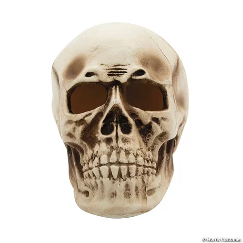 Front view of giant light-up skull Halloween decoration