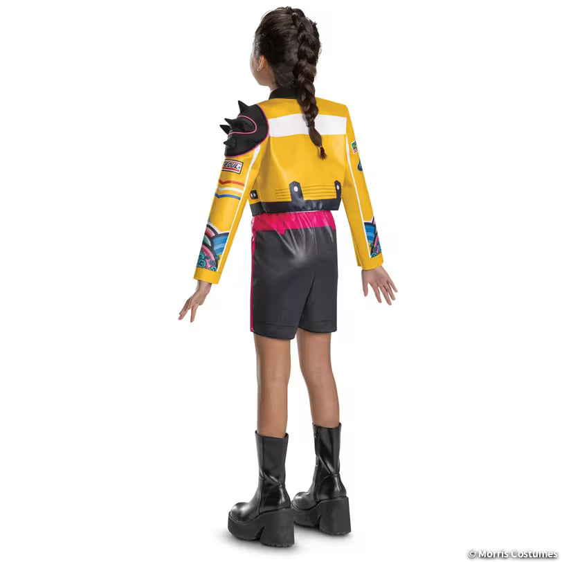 Kids Rumi jacket and shorts jumpsuit costume, back view