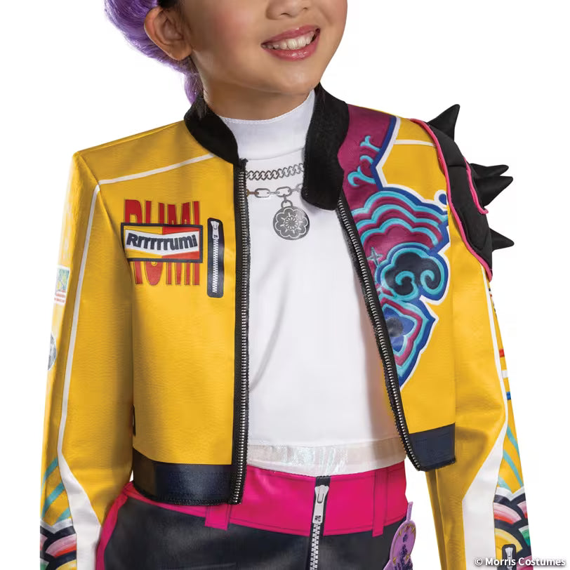 Rumi costume jacket print, shoulder armor and bodice detail