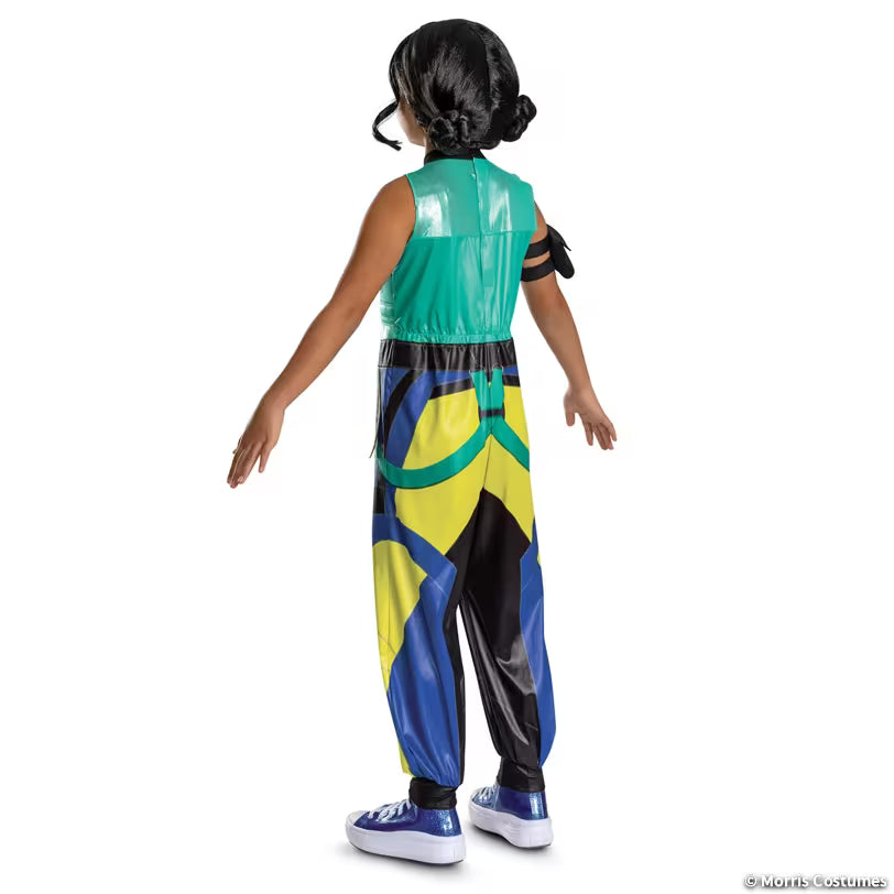 Kids Zoey KPop Demon Hunters costume, back view