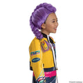 Kids Rumi purple braided wig, side view; costume shown is sold separately