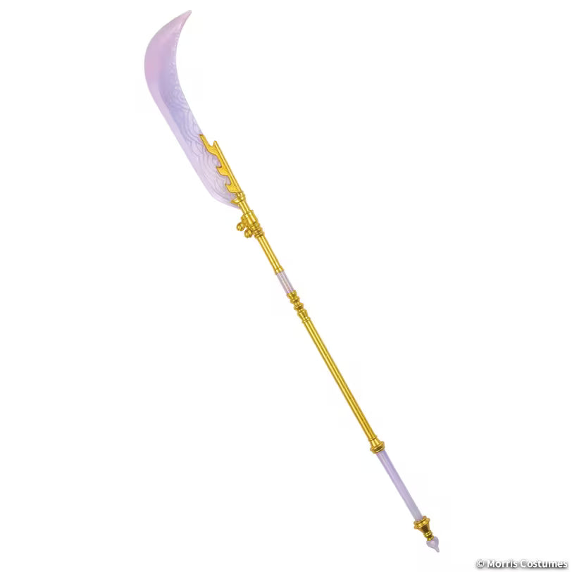 Mira Moon Blade costume prop with translucent blade and gold-colored handle