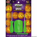 Ultimate Pumpkin Carving Kit packaging showing ten stencils and four carving tools