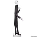 Jack Skellington animatronic in a black pinstripe suit, side view