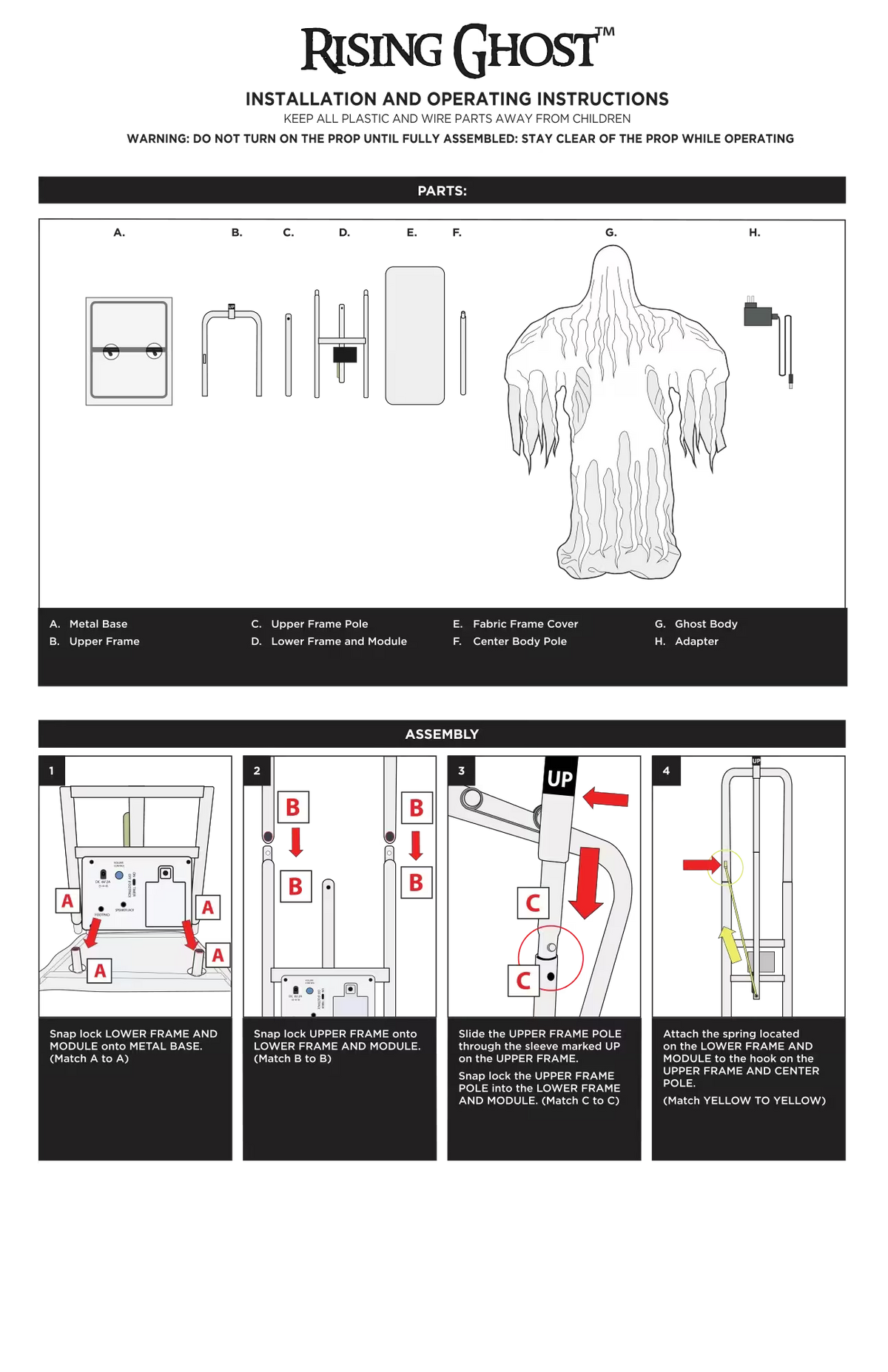 Rising Ghost parts diagram and assembly instructions