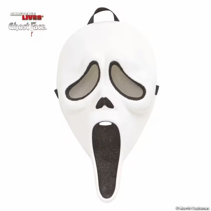 Ghost Face glitter mask included with women's costume